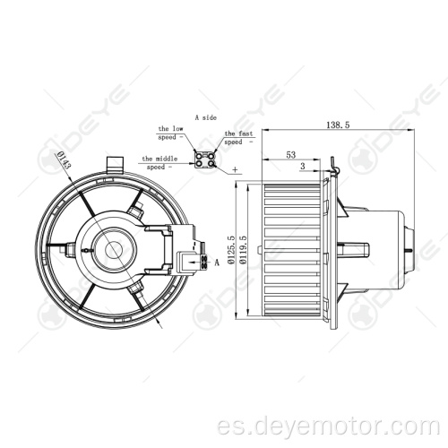 Alta velocidad del motor del ventilador para CHRYSLER TOWN COUNTRY